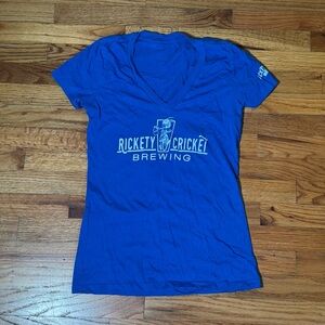 Women's Blue V-Neck Top